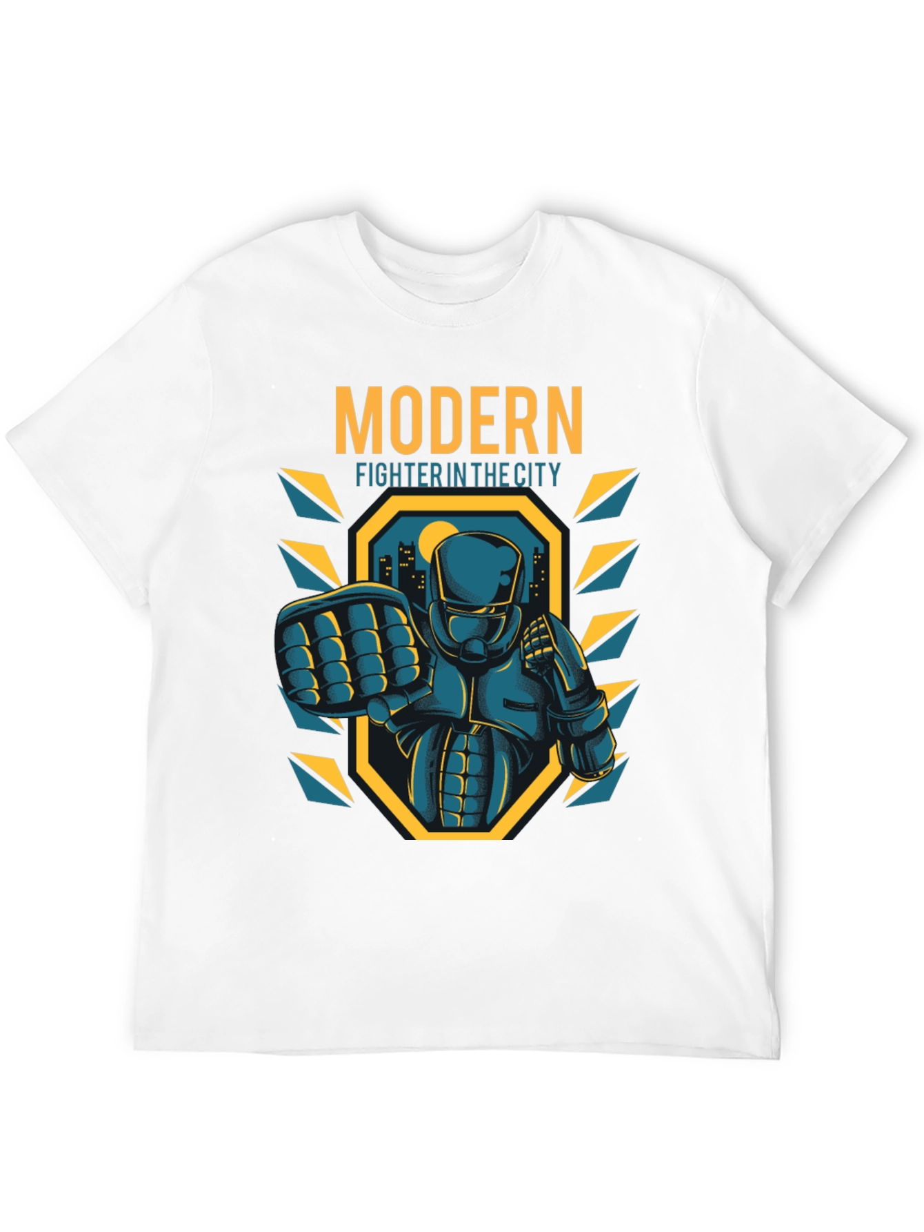 Modern Fighter City T-Shirt - Cool Graphic Tee