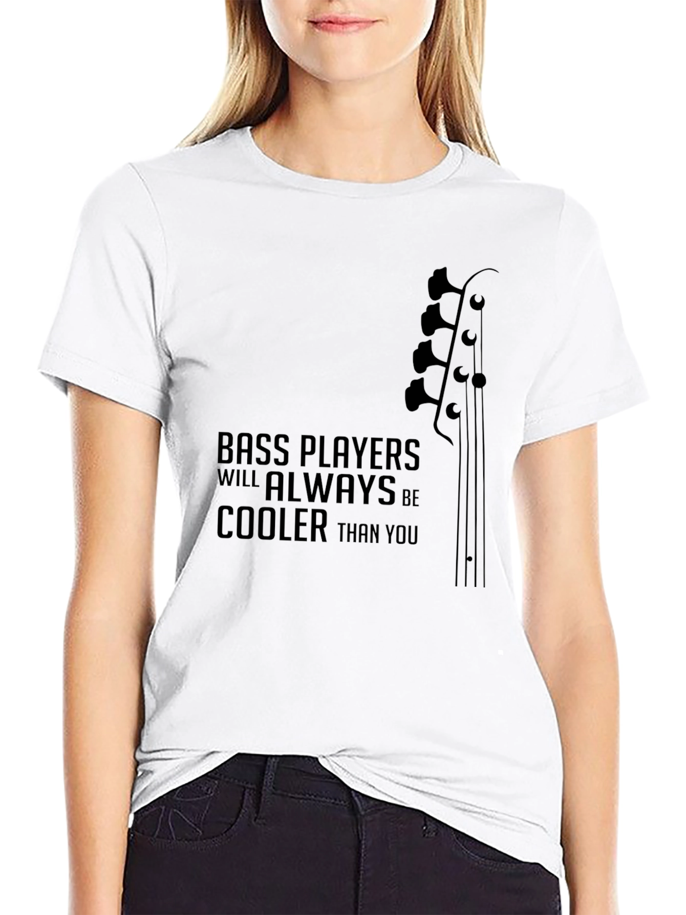 Bass Players are Cooler T-Shirt - Black Graphic Tee