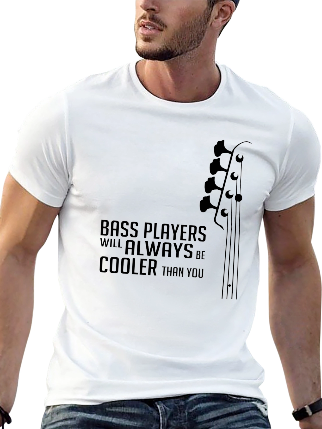 Bass Players are Cooler T-Shirt - Black Graphic Tee