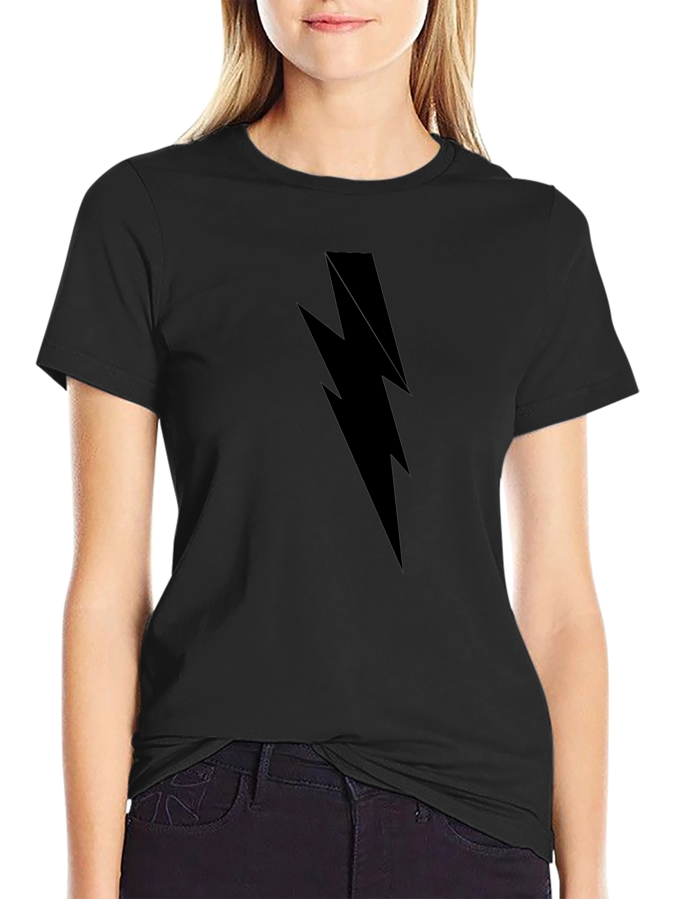 Black Lightning Bolt Graphic Tee