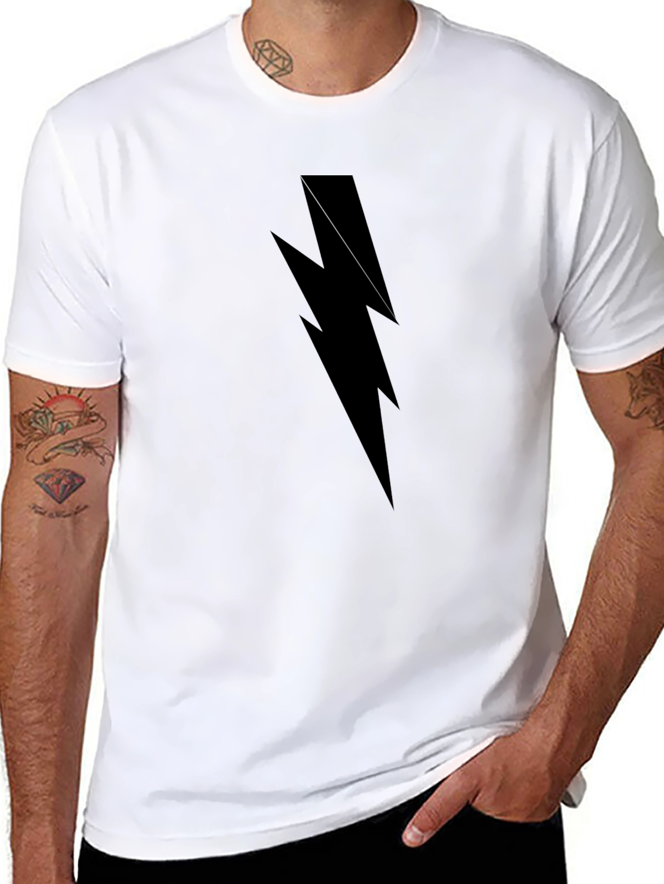 Black Lightning Bolt Graphic Tee
