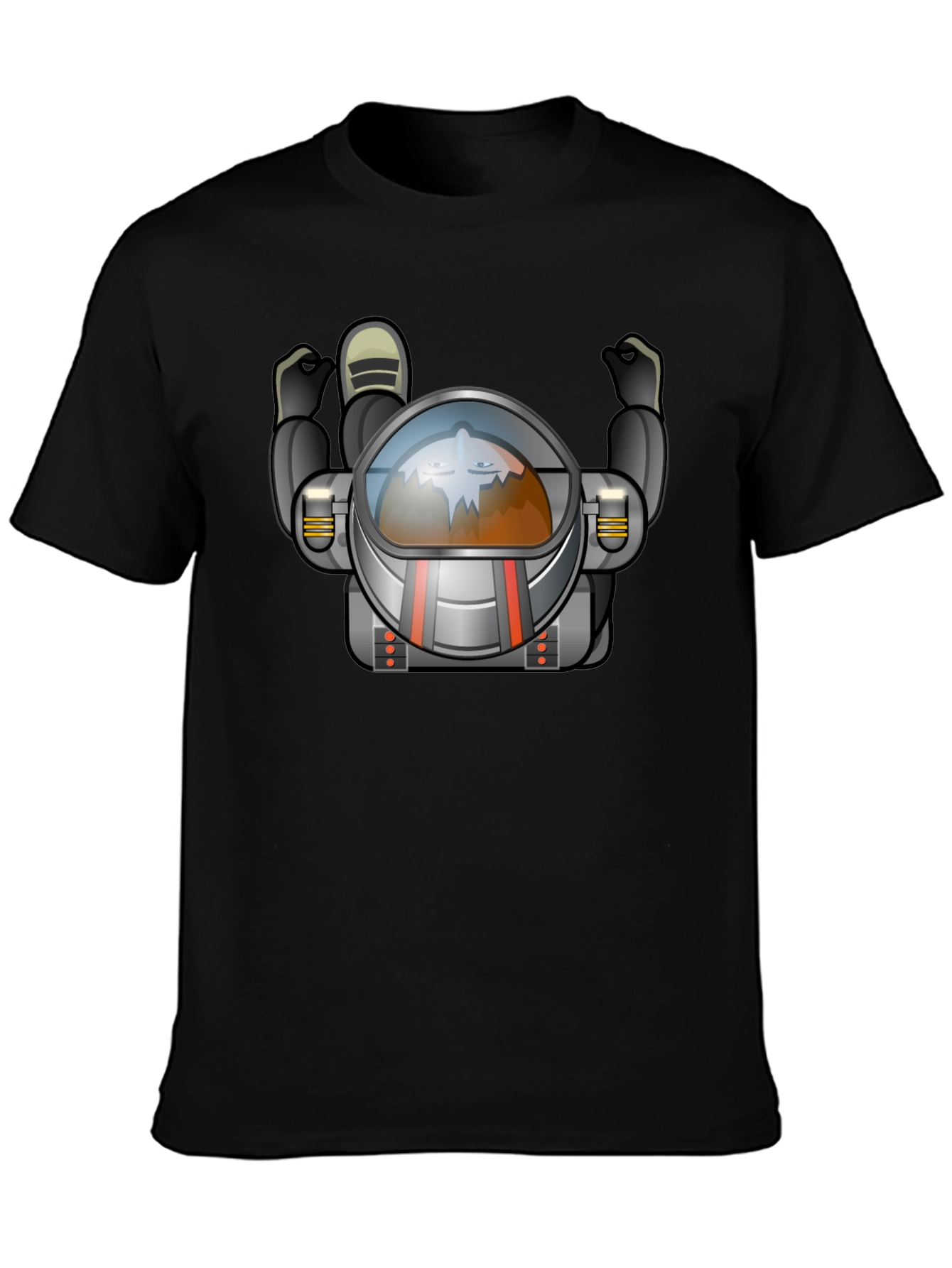 Cool Astronaut Graphic Black T-Shirt