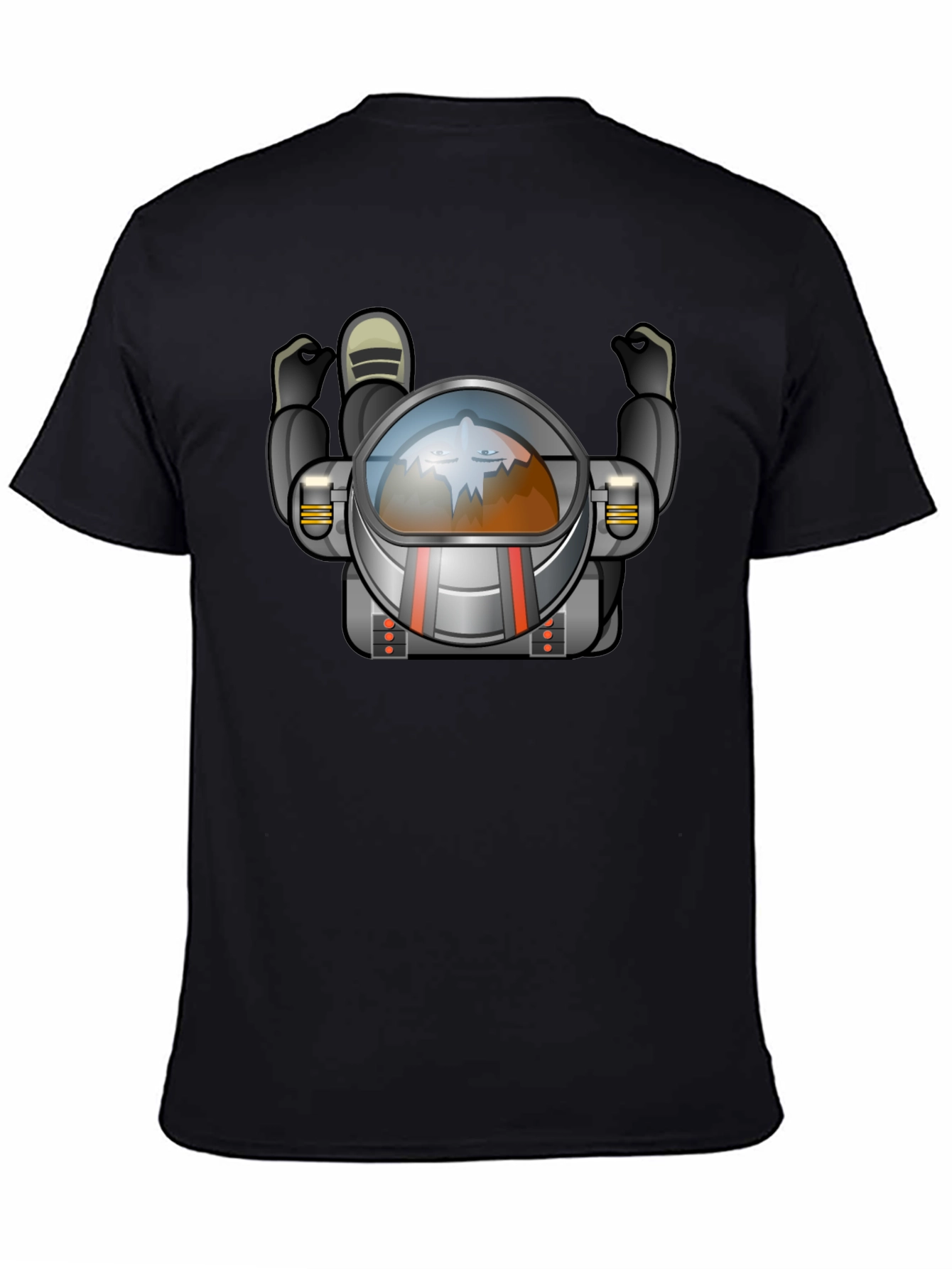 Cool Astronaut Graphic Black T-Shirt