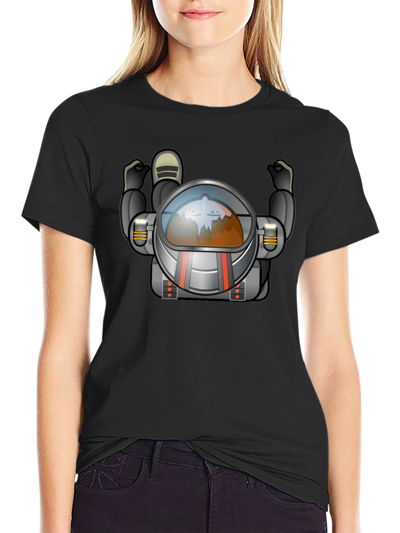 Cool Astronaut Graphic Black T-Shirt