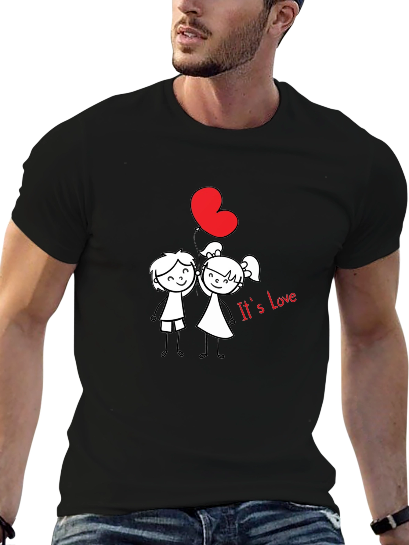Romantic Love Graphic Tee - Unisex Black T-Shirt