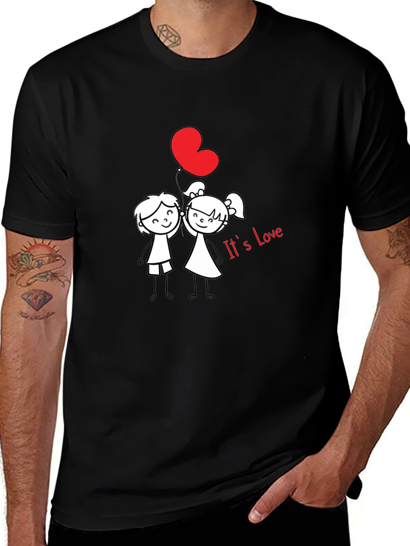 Romantic Love Graphic Tee - Unisex Black T-Shirt