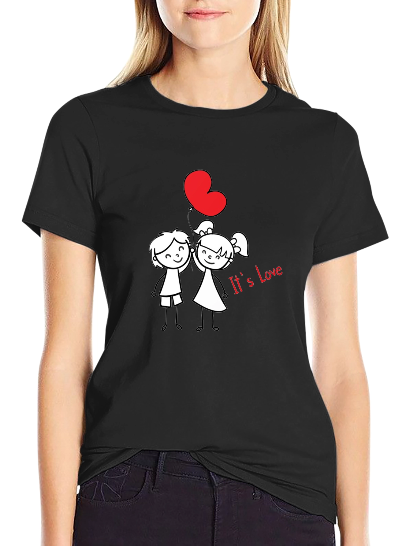 Romantic Love Graphic Tee - Unisex Black T-Shirt