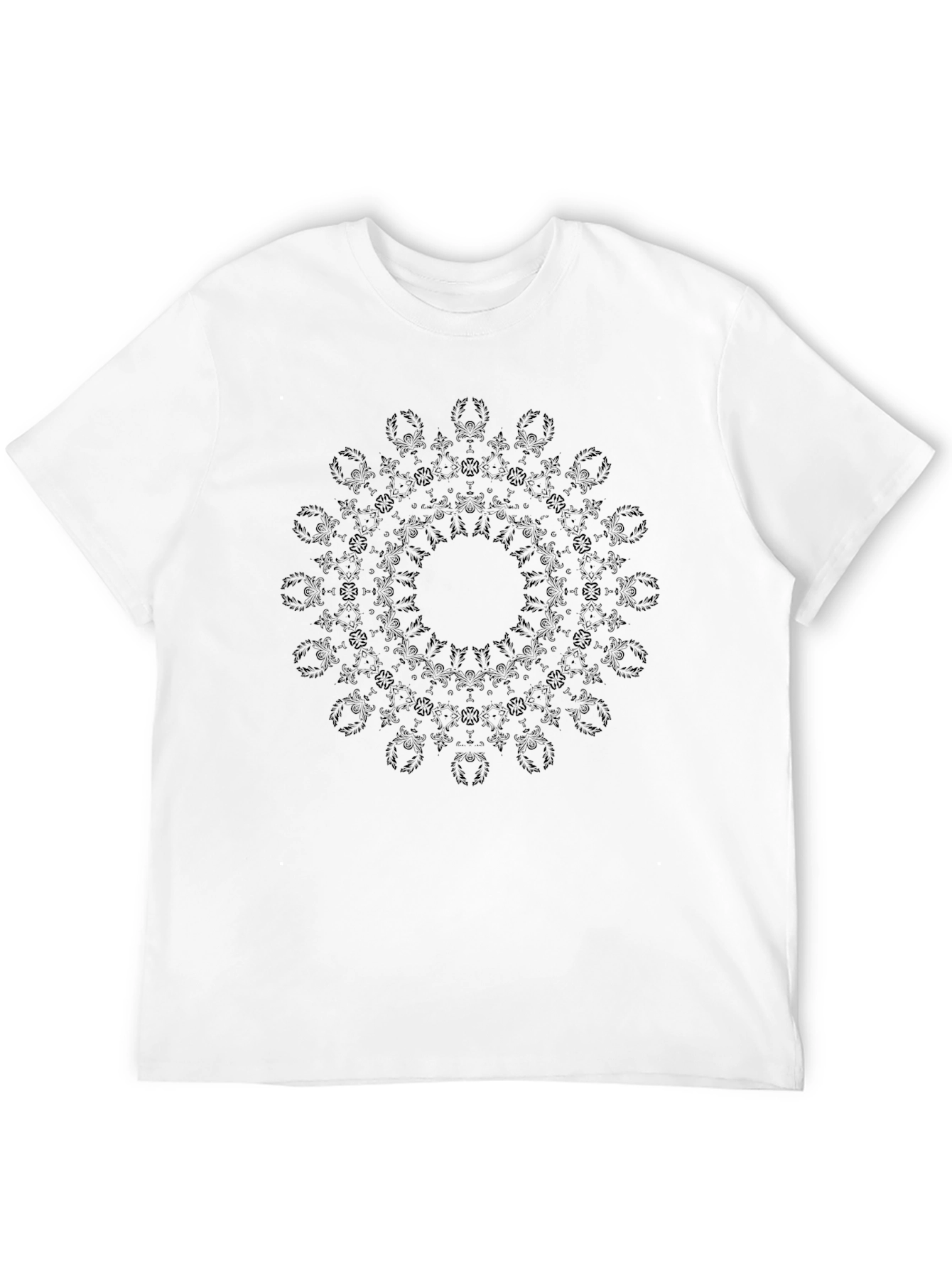 Mens Black Mandala Graphic T-Shirt