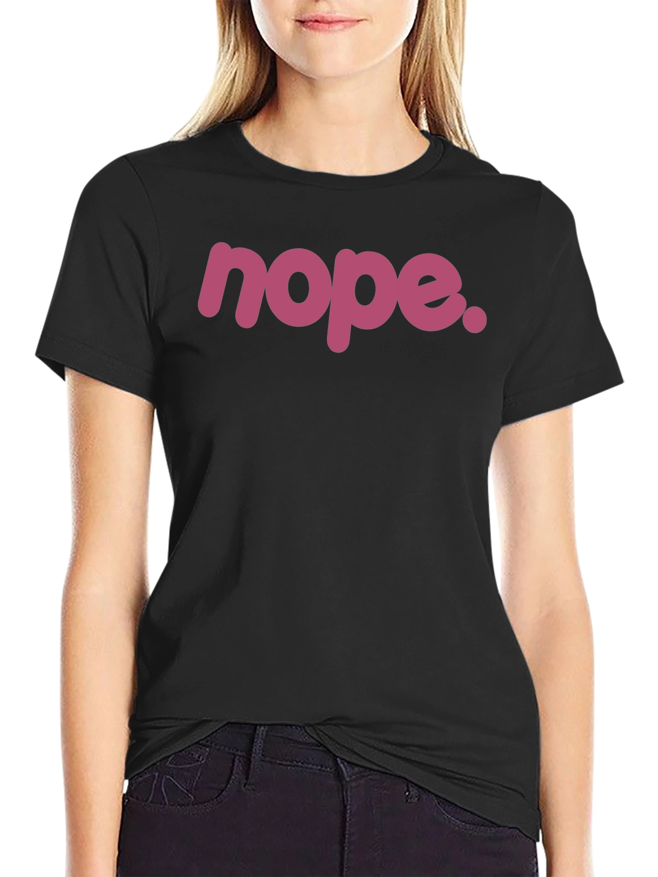 Nope. Graphic Tee - Black Crew Neck T-Shirt