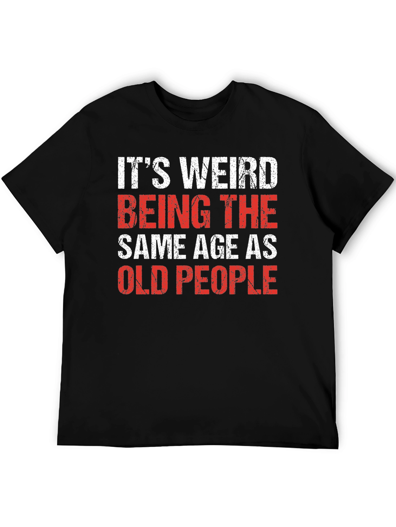 Funny Old People Black Cotton Blend T-Shirt