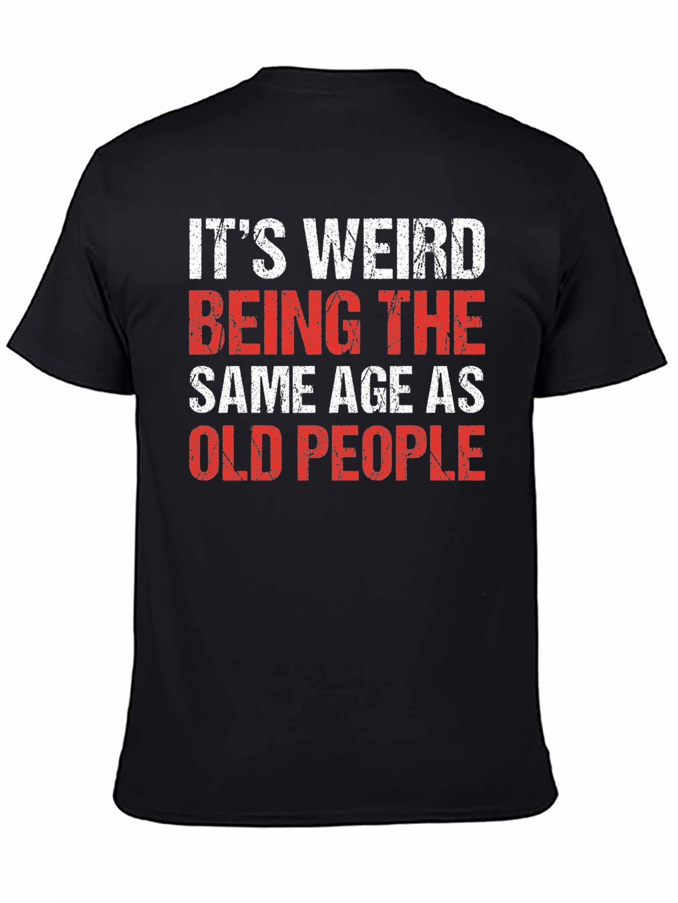 Funny Old People Black Cotton Blend T-Shirt