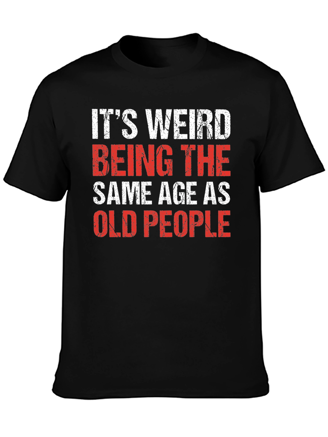Funny Old People Black Cotton Blend T-Shirt