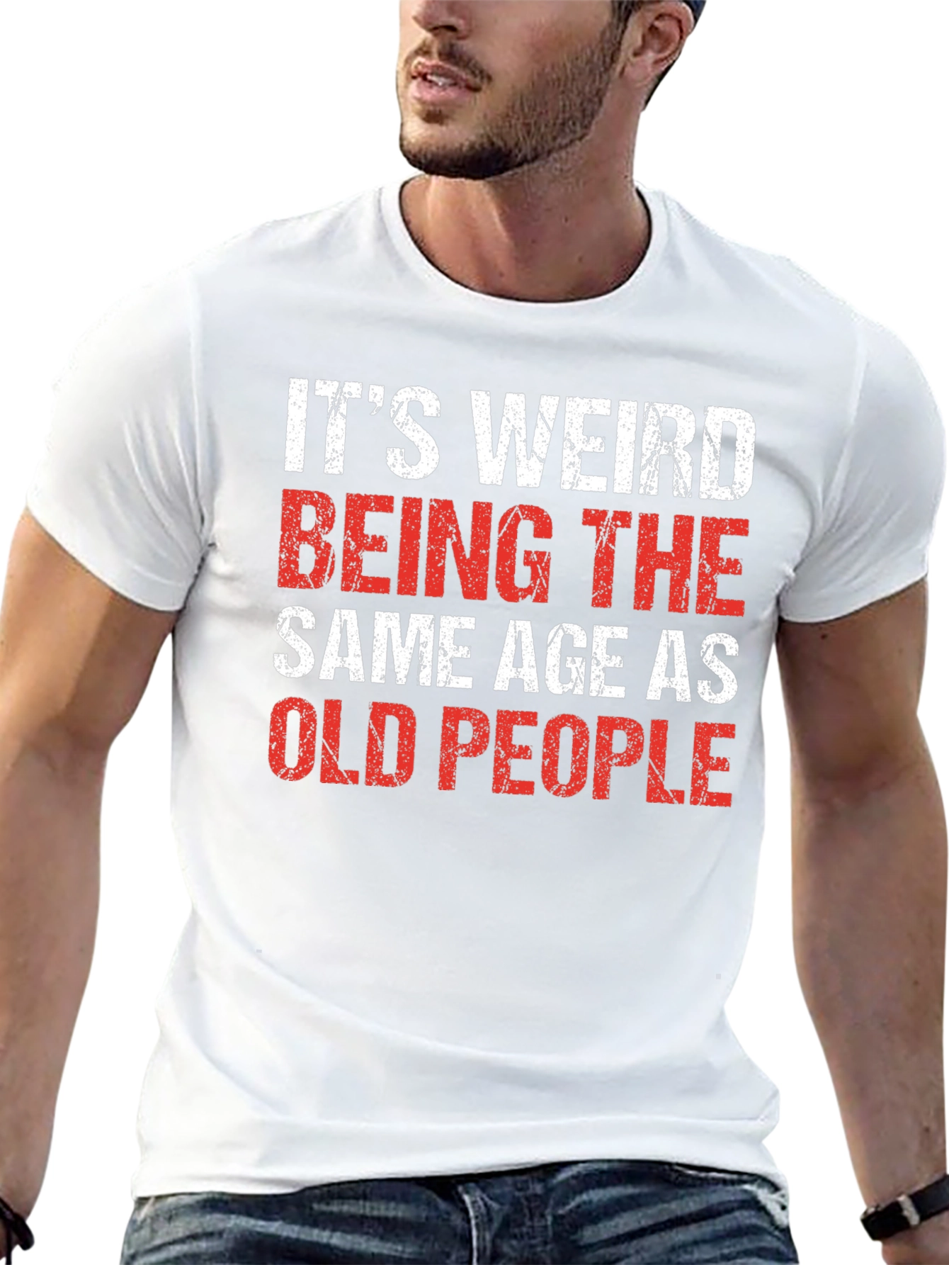 Funny Old People Black Cotton Blend T-Shirt