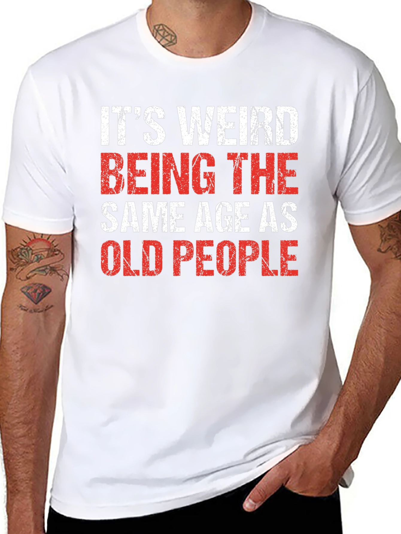 Funny Old People Black Cotton Blend T-Shirt