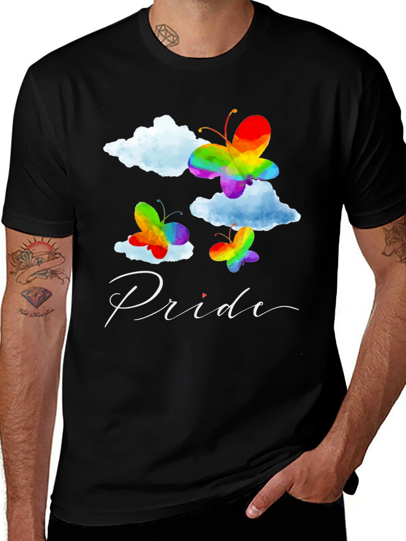 Pride Butterfly Graphic Tee - Black LGBT Pride T-Shirt