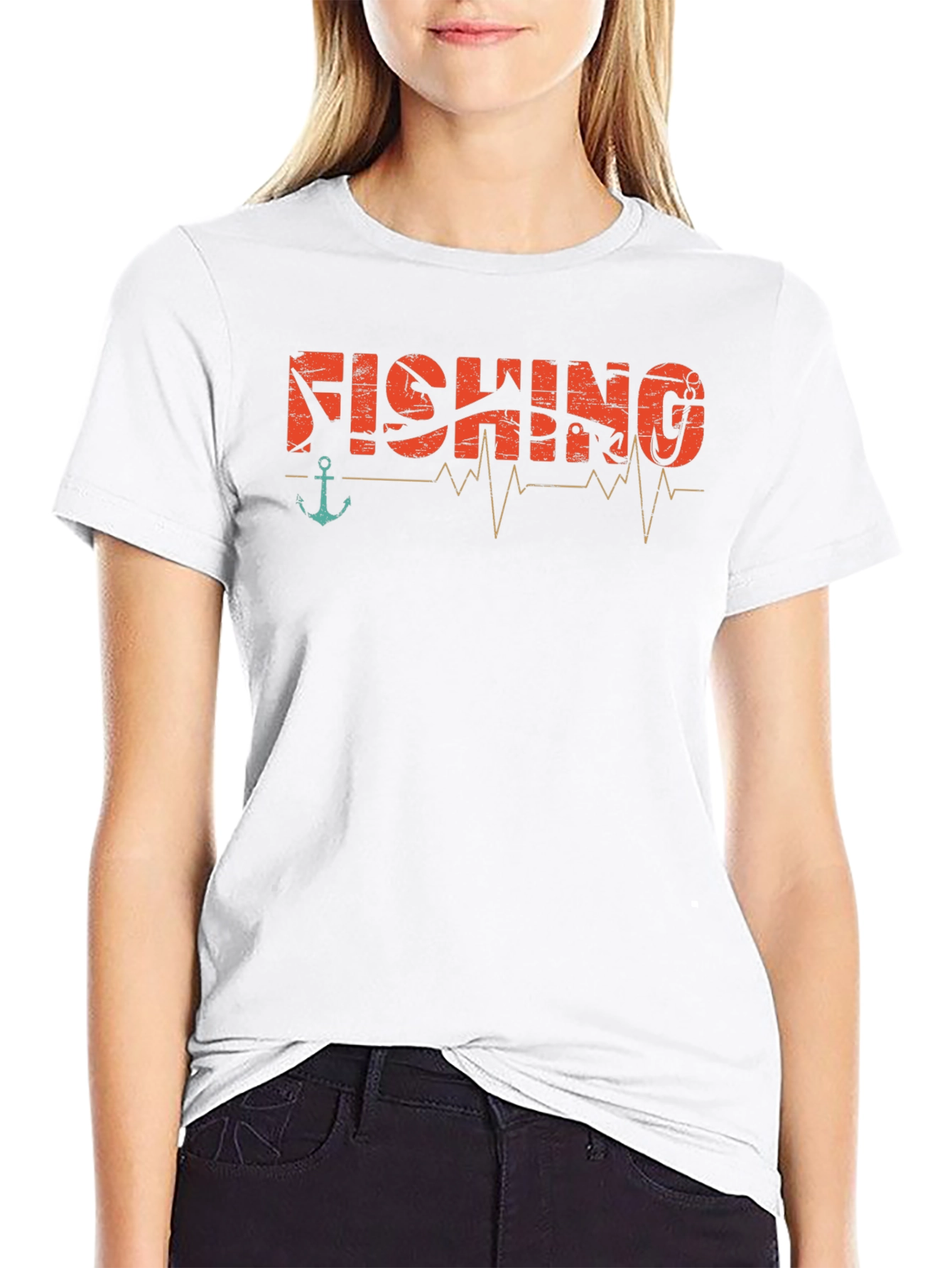 Fishing Heartbeat Graphic T-Shirt -  Angler Tee