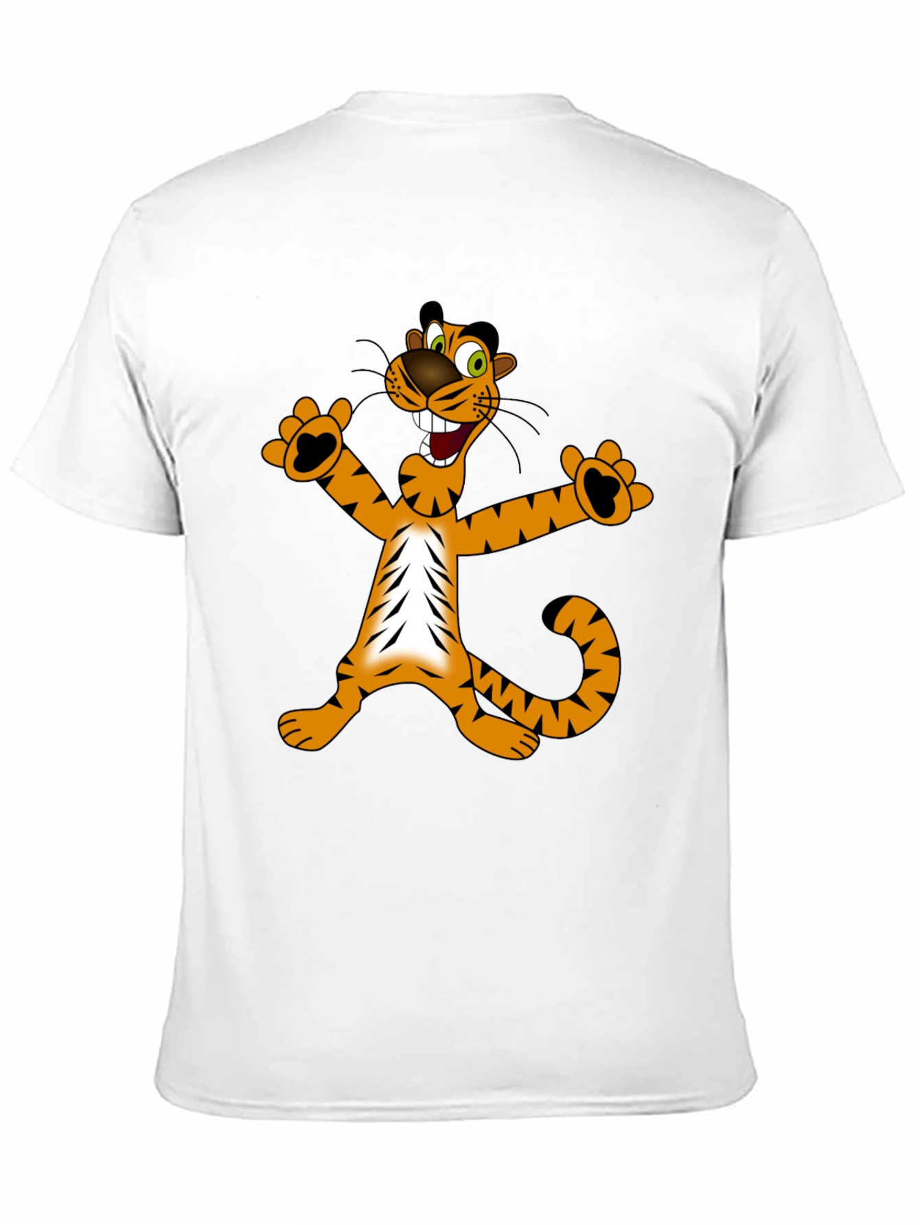 Cartoon Tiger Graphic Black T-Shirt