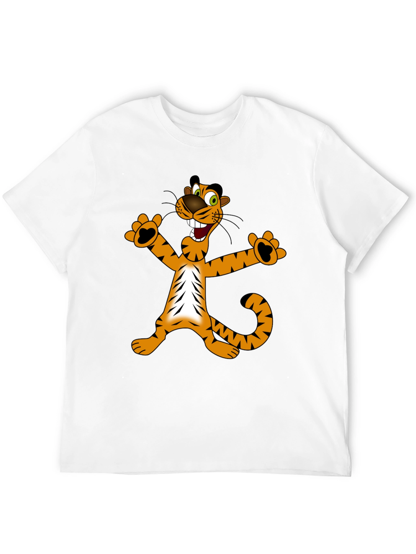 Cartoon Tiger Graphic Black T-Shirt