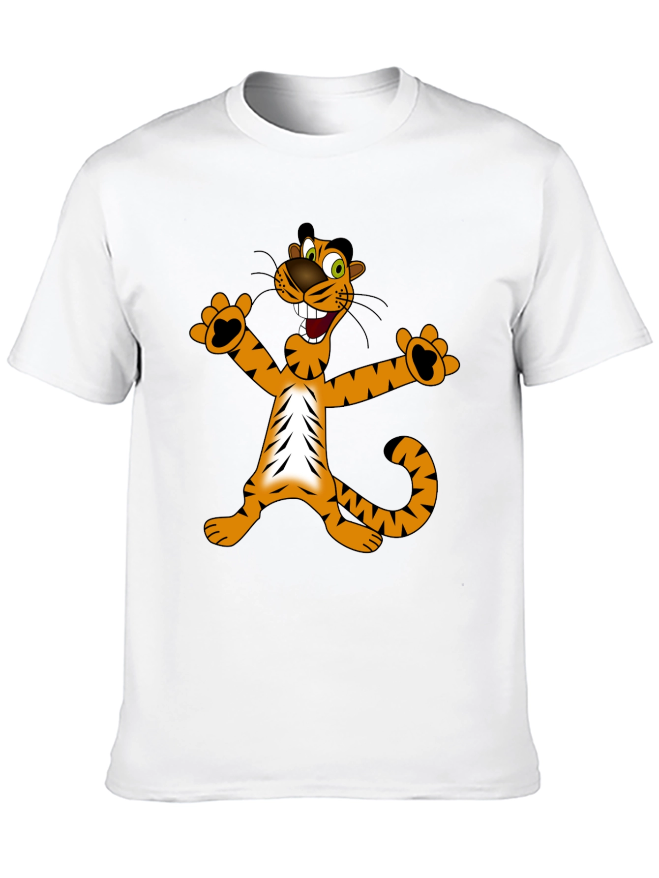 Cartoon Tiger Graphic Black T-Shirt