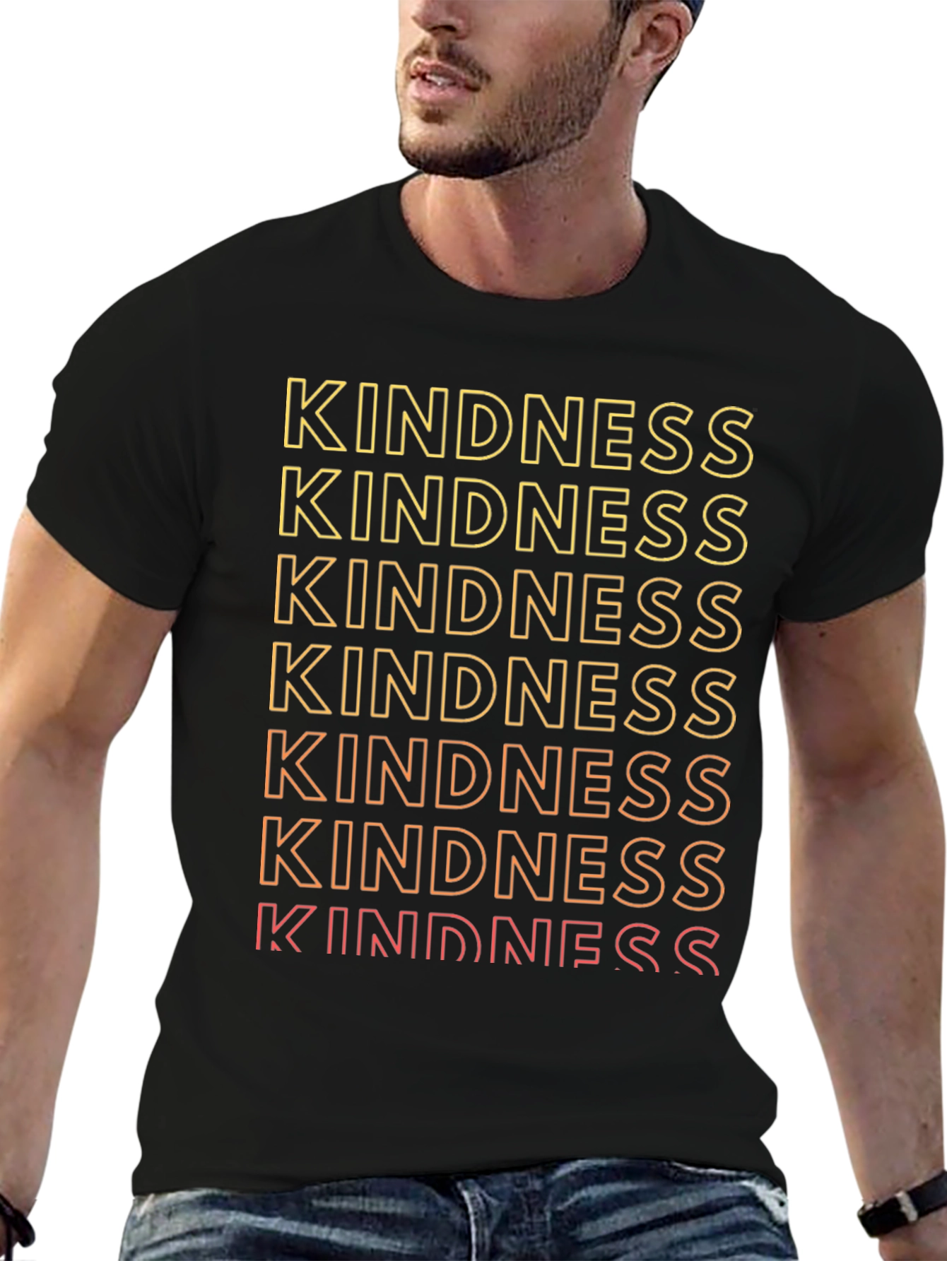 Kindness Gradient Graphic Tee - Trendy Positive Message