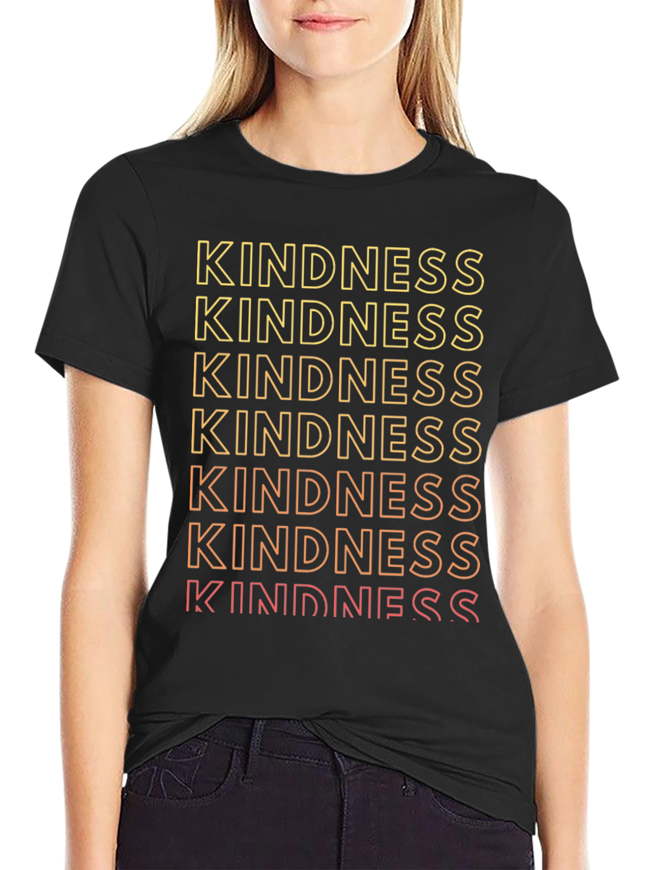 Kindness Gradient Graphic Tee - Trendy Positive Message