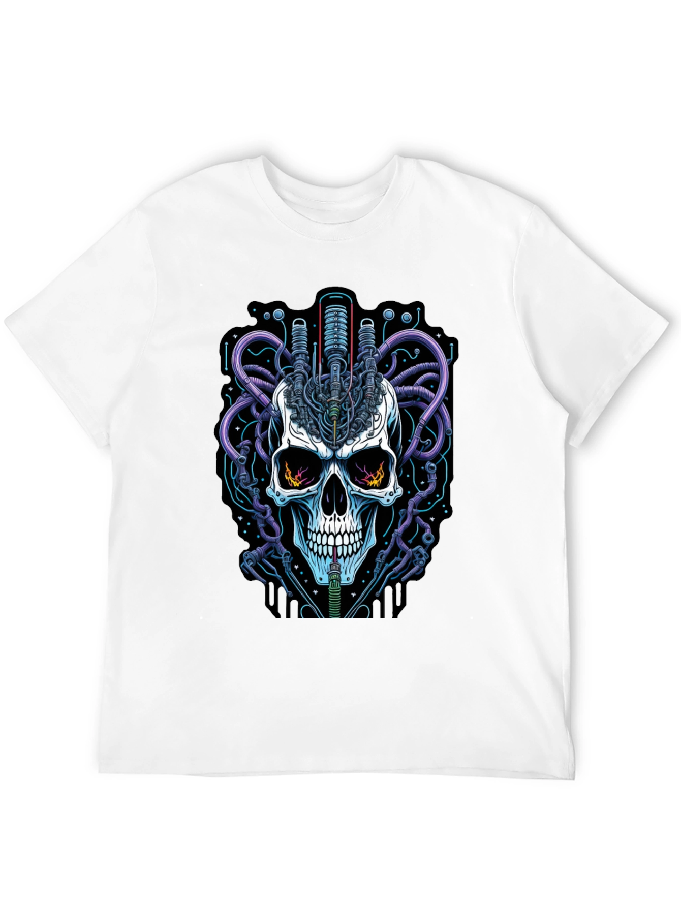 Cyberpunk Skull Graphic Tee - Edgy Streetwear