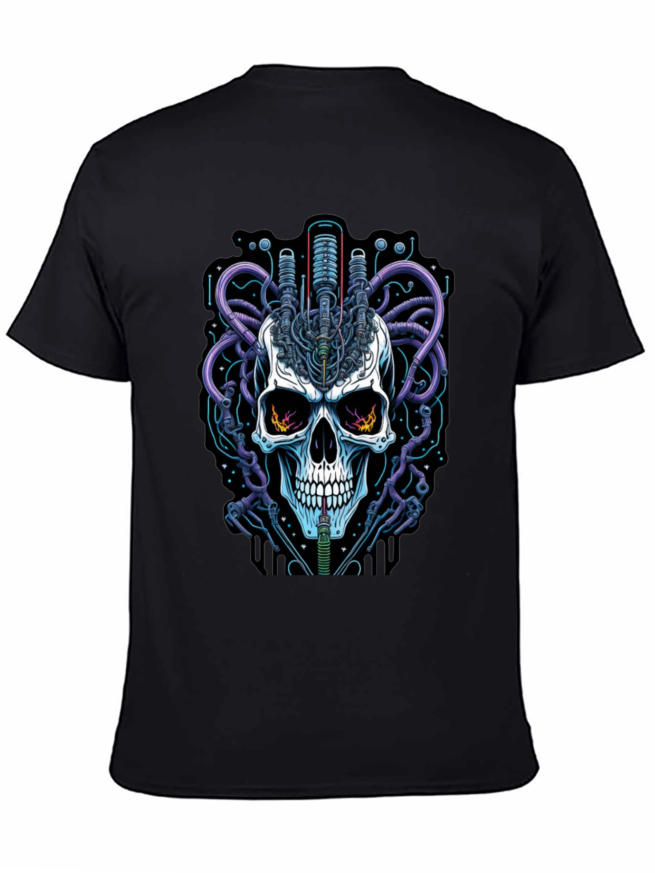 Cyberpunk Skull Graphic Tee - Edgy Streetwear