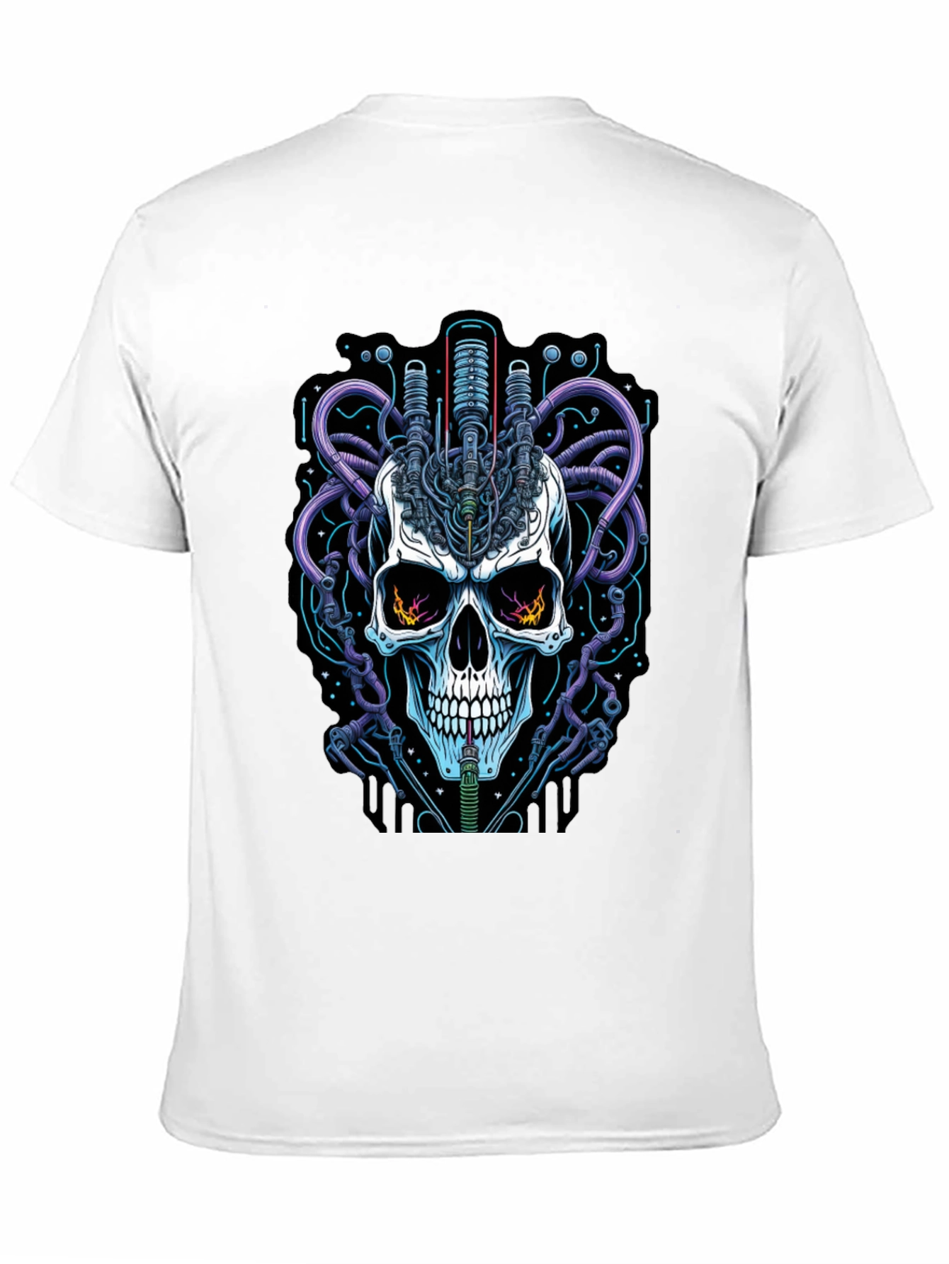 Cyberpunk Skull Graphic Tee - Edgy Streetwear