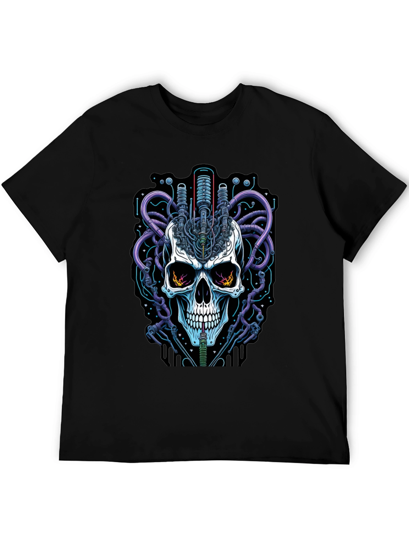 Cyberpunk Skull Graphic Tee - Edgy Streetwear