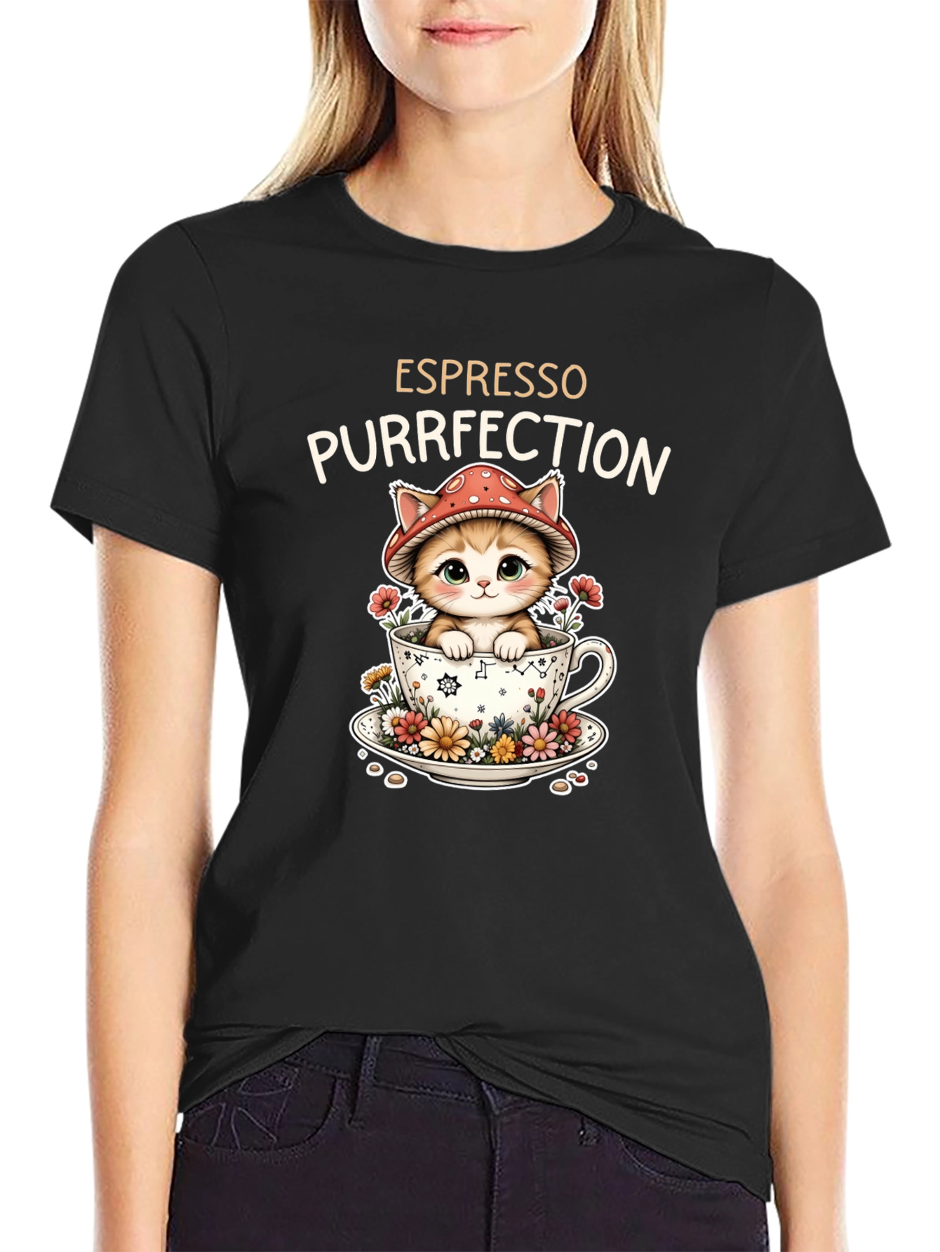 Espresso Purrfection Cat T-Shirt