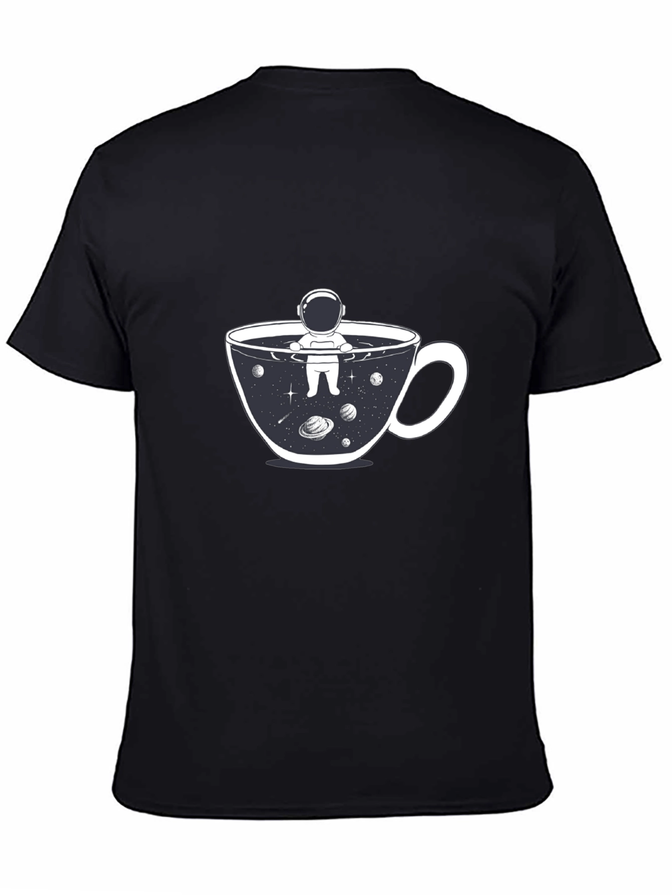 Astronaut Coffee Cup T-Shirt - Space Lover Tee