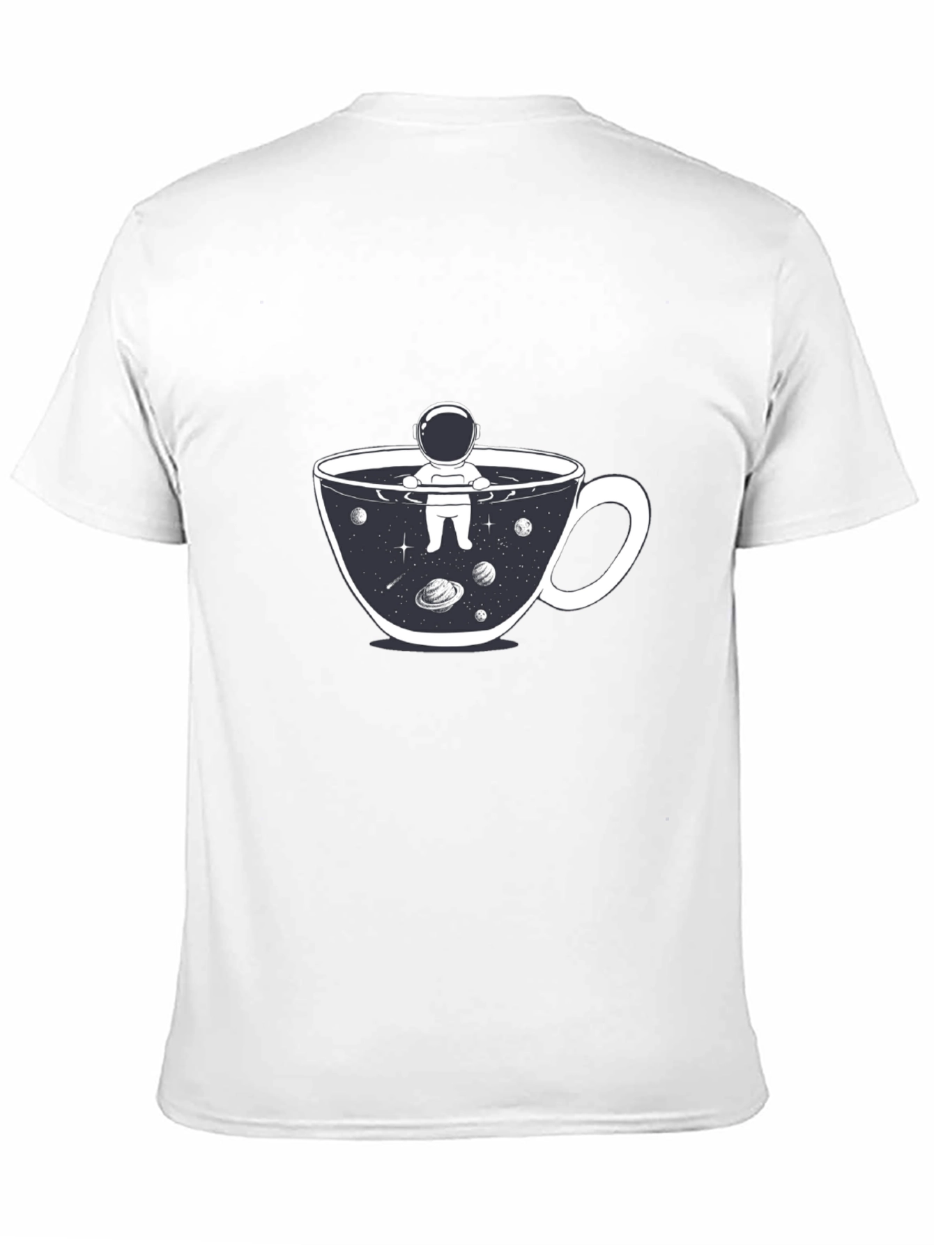 Astronaut Coffee Cup T-Shirt - Space Lover Tee