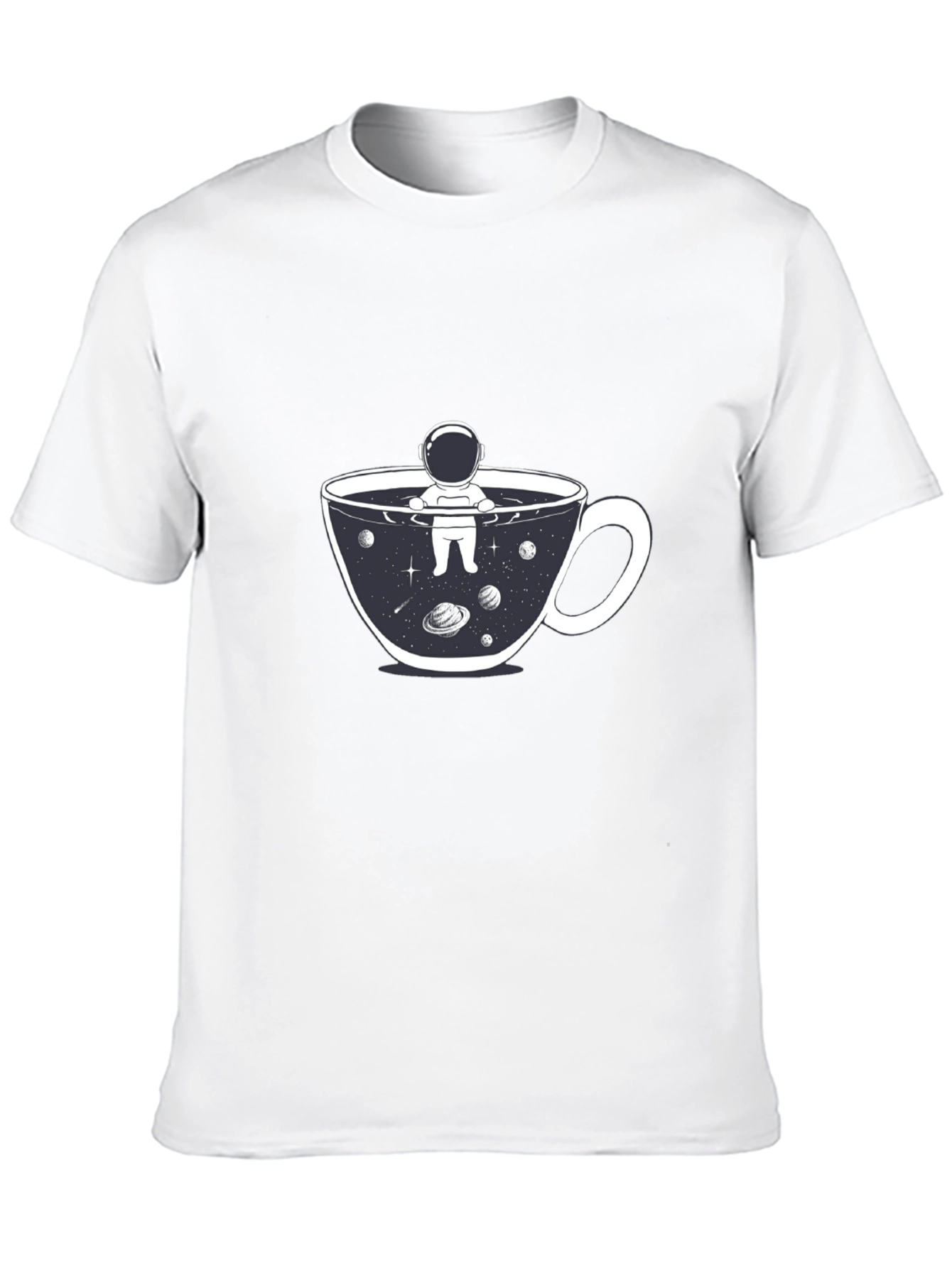 Astronaut Coffee Cup T-Shirt - Space Lover Tee