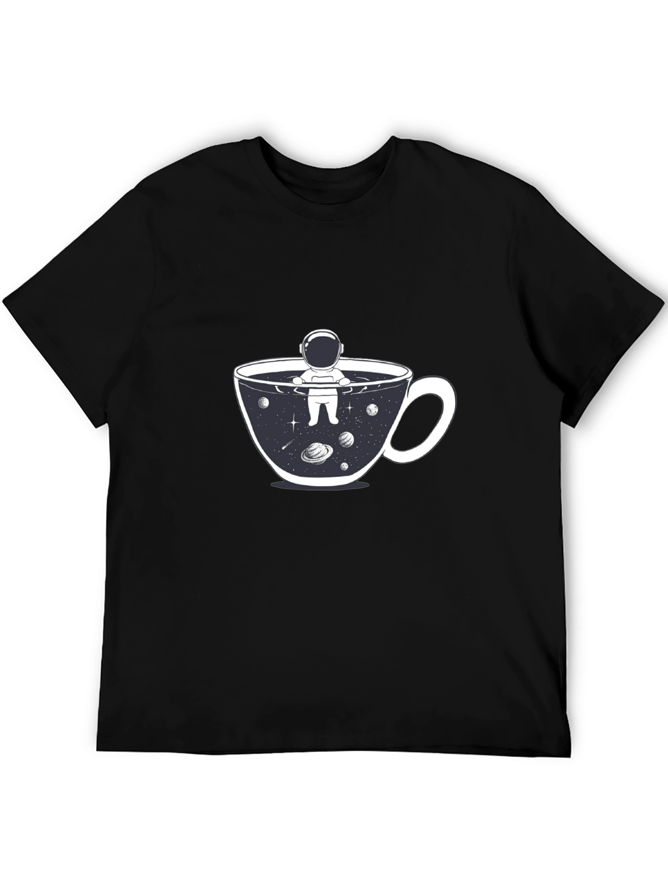 Astronaut Coffee Cup T-Shirt - Space Lover Tee