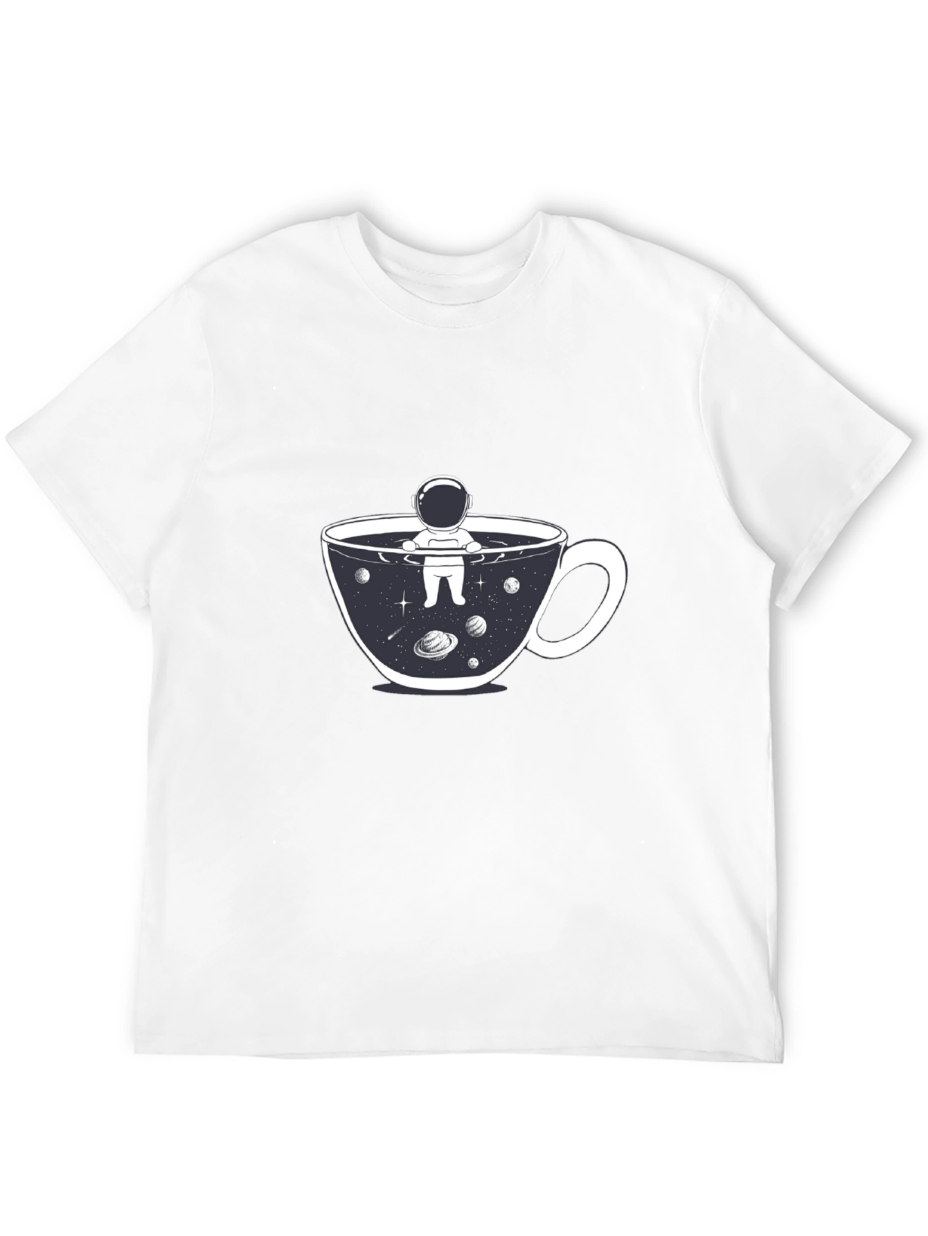 Astronaut Coffee Cup T-Shirt - Space Lover Tee