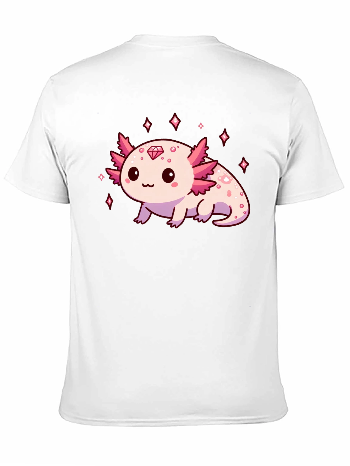 Axolotl Diamond Black T-Shirt - Cute & Stylish