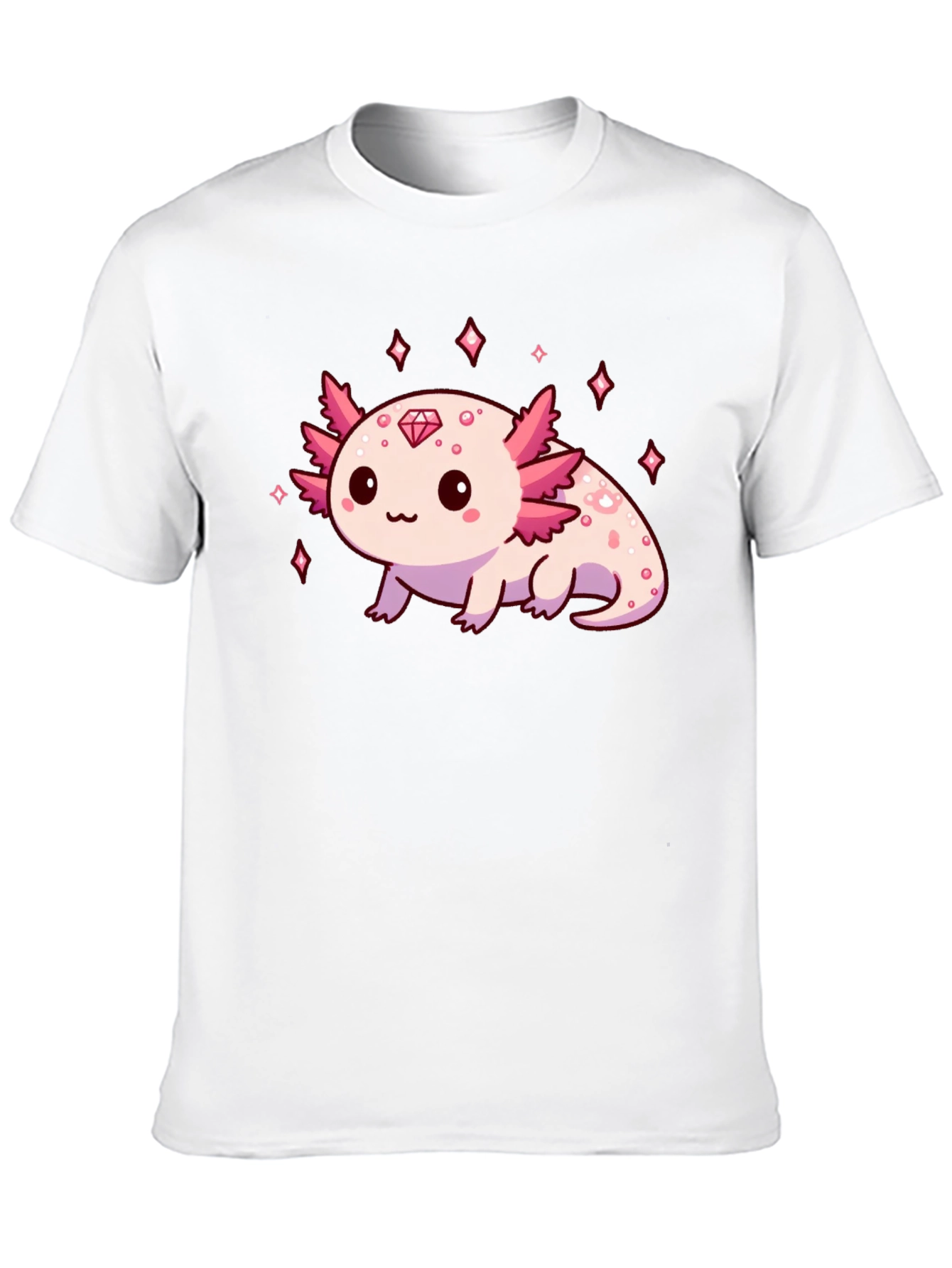 Axolotl Diamond Black T-Shirt - Cute & Stylish