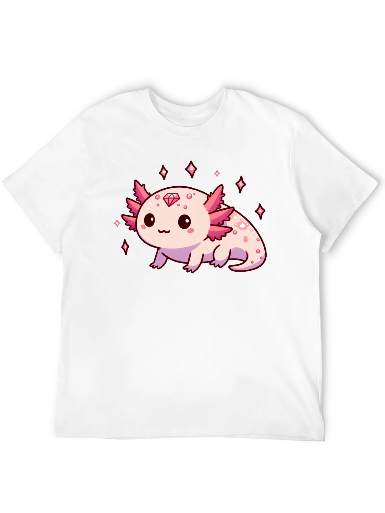 Axolotl Diamond Black T-Shirt - Cute & Stylish