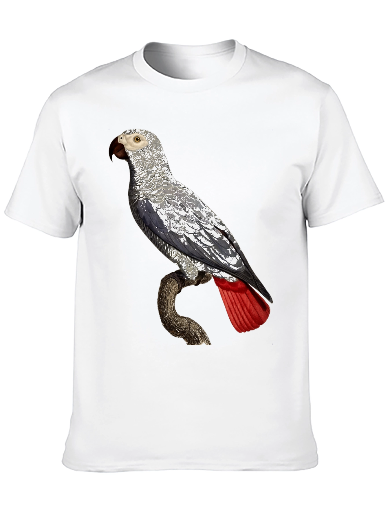 African Grey Parrot Graphic Tee - Unisex Black T-Shirt