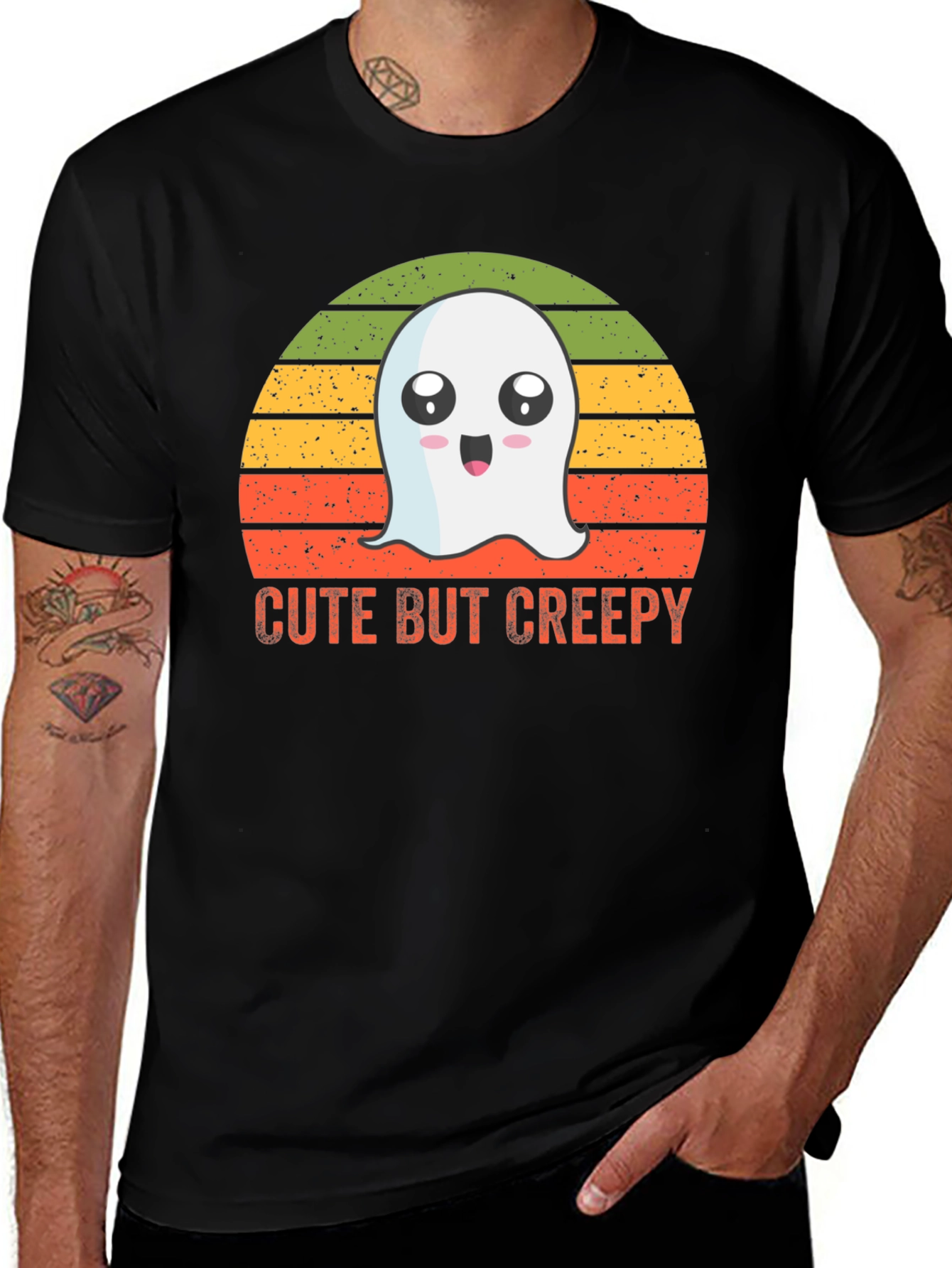 Cute But Creepy Ghost Graphic T-Shirt
