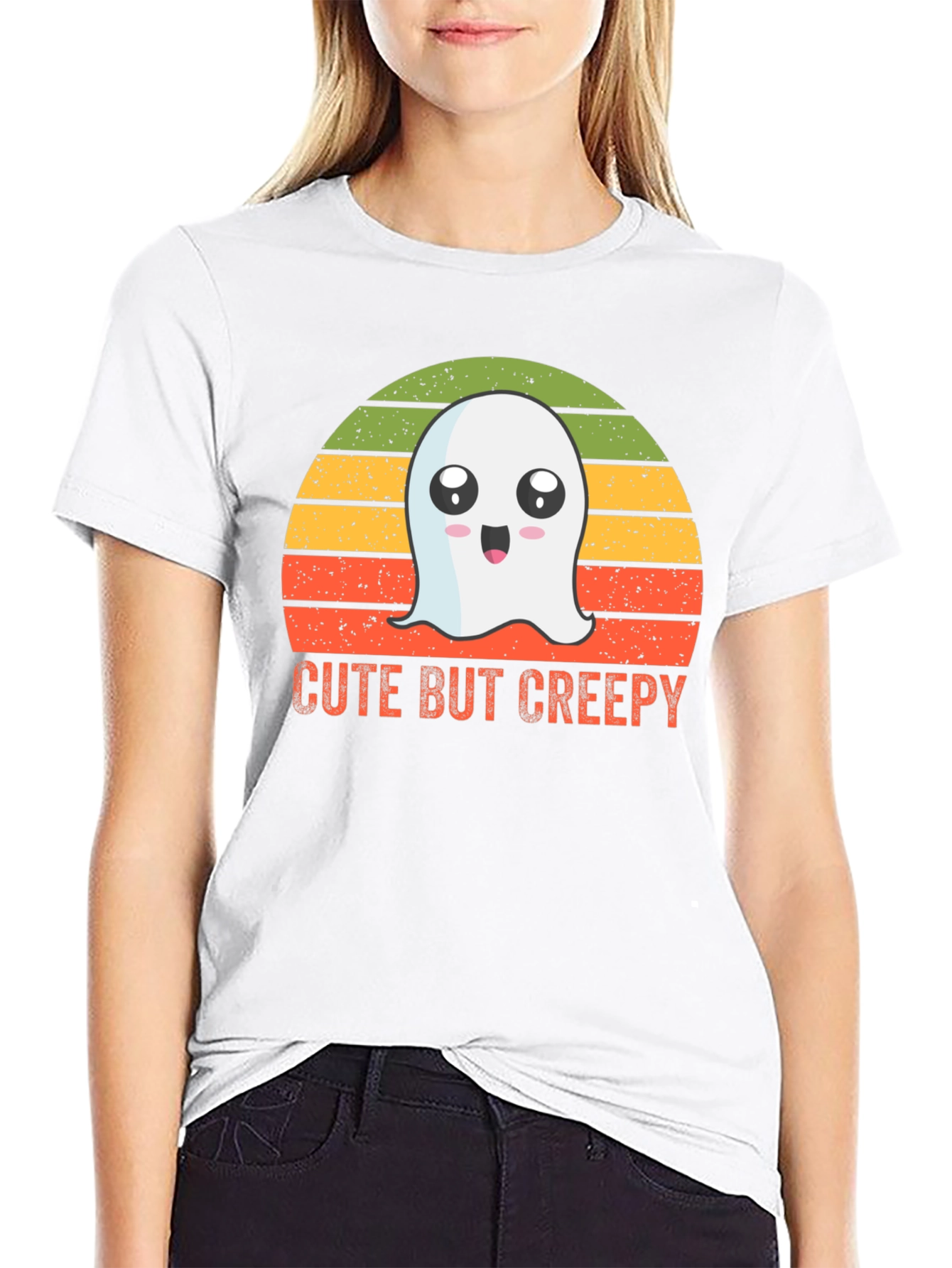 Cute But Creepy Ghost Graphic T-Shirt
