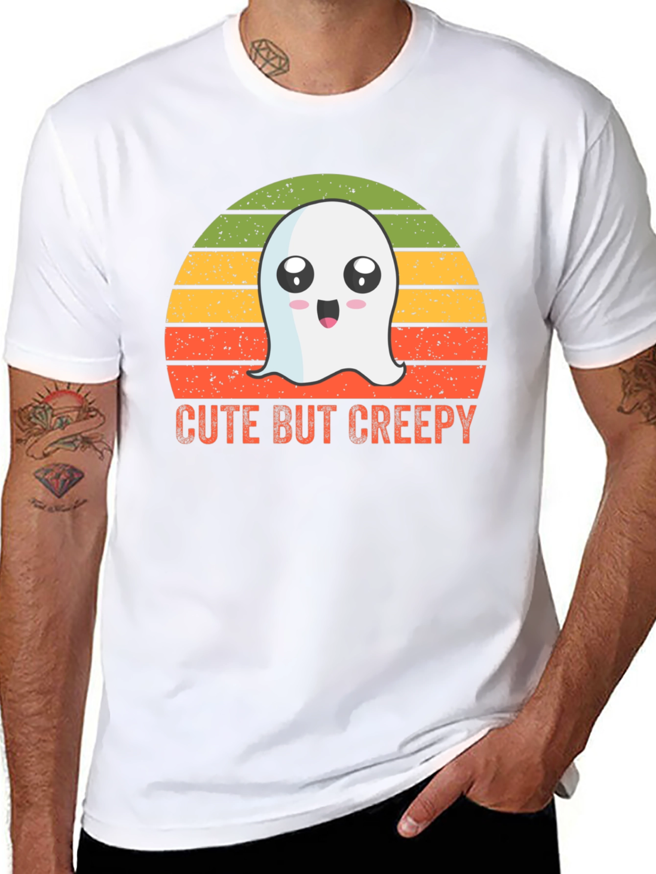 Cute But Creepy Ghost Graphic T-Shirt