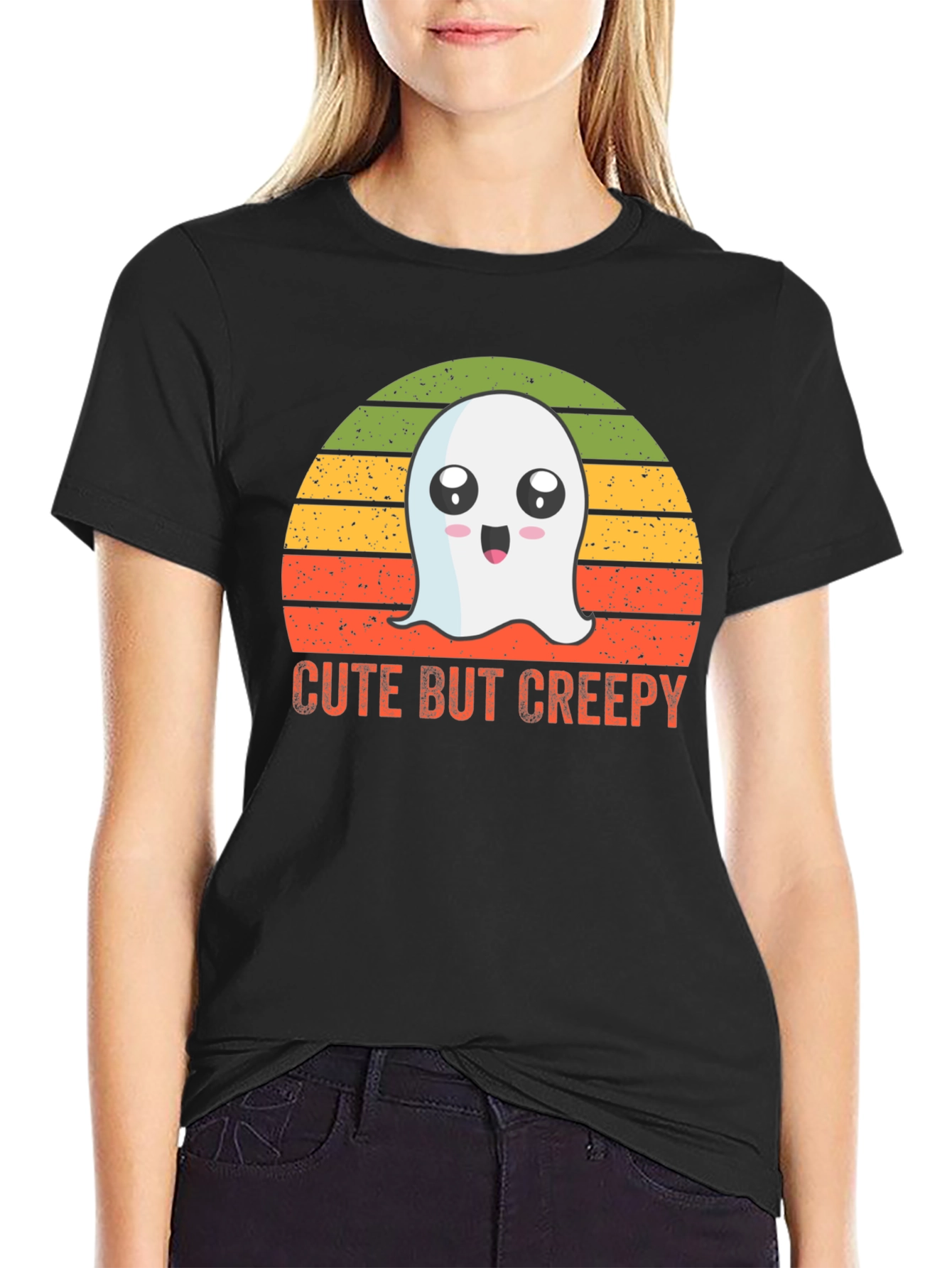 Cute But Creepy Ghost Graphic T-Shirt