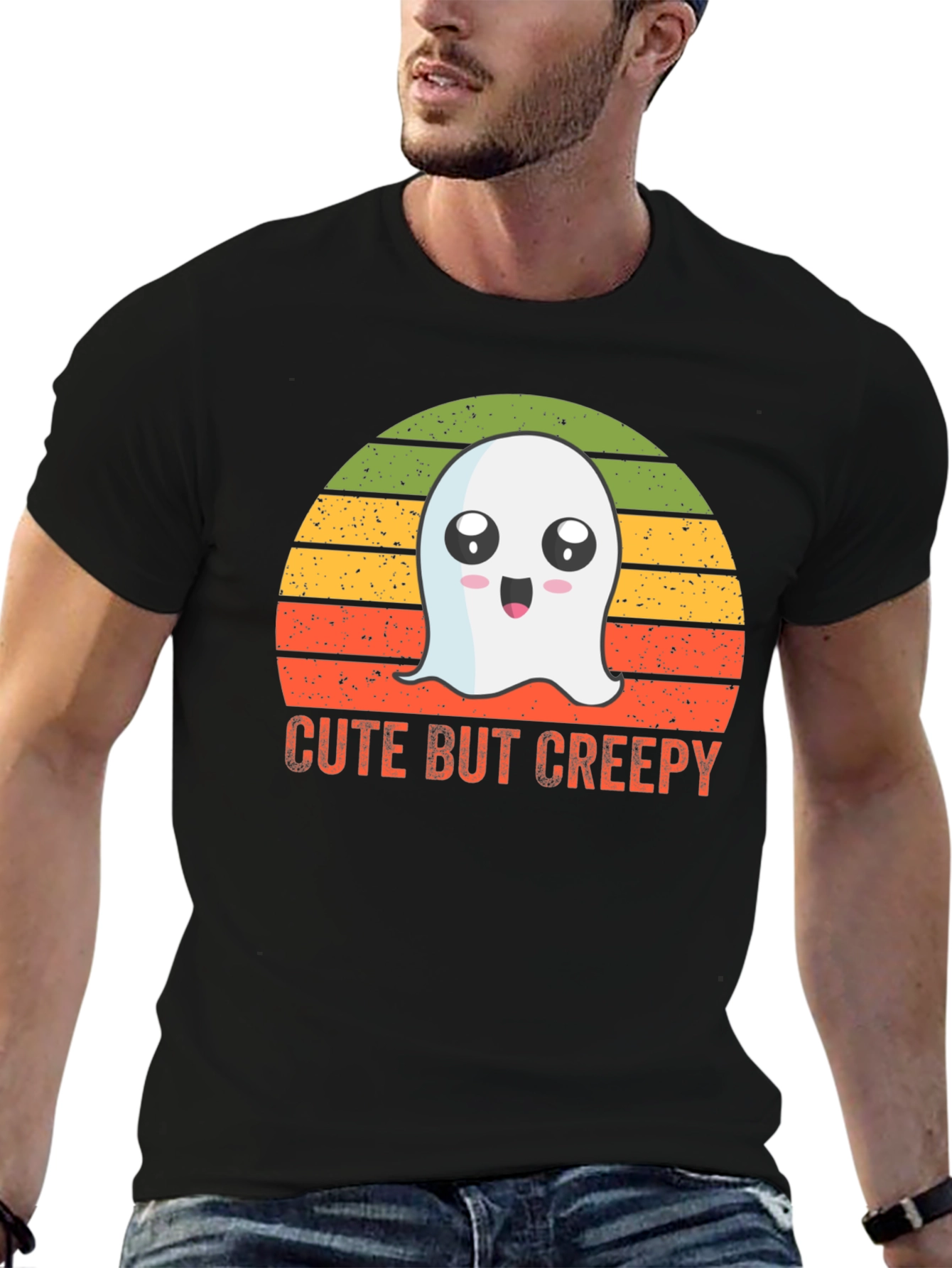 Cute But Creepy Ghost Graphic T-Shirt
