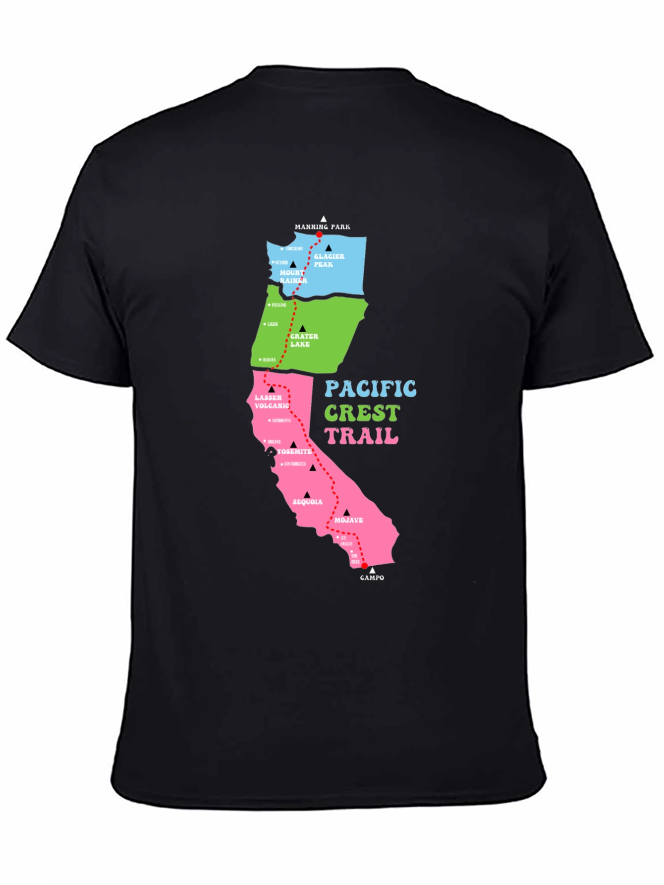 Pacific Crest Trail Map T-Shirt