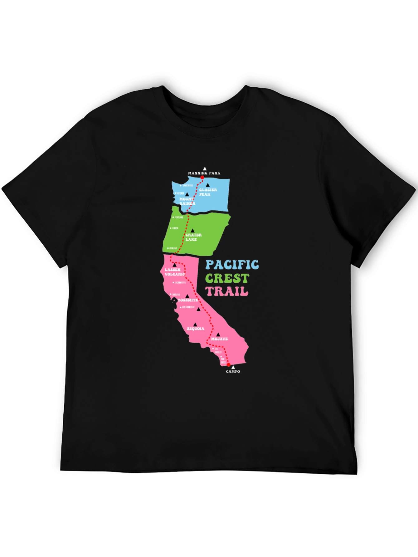 Pacific Crest Trail Map T-Shirt
