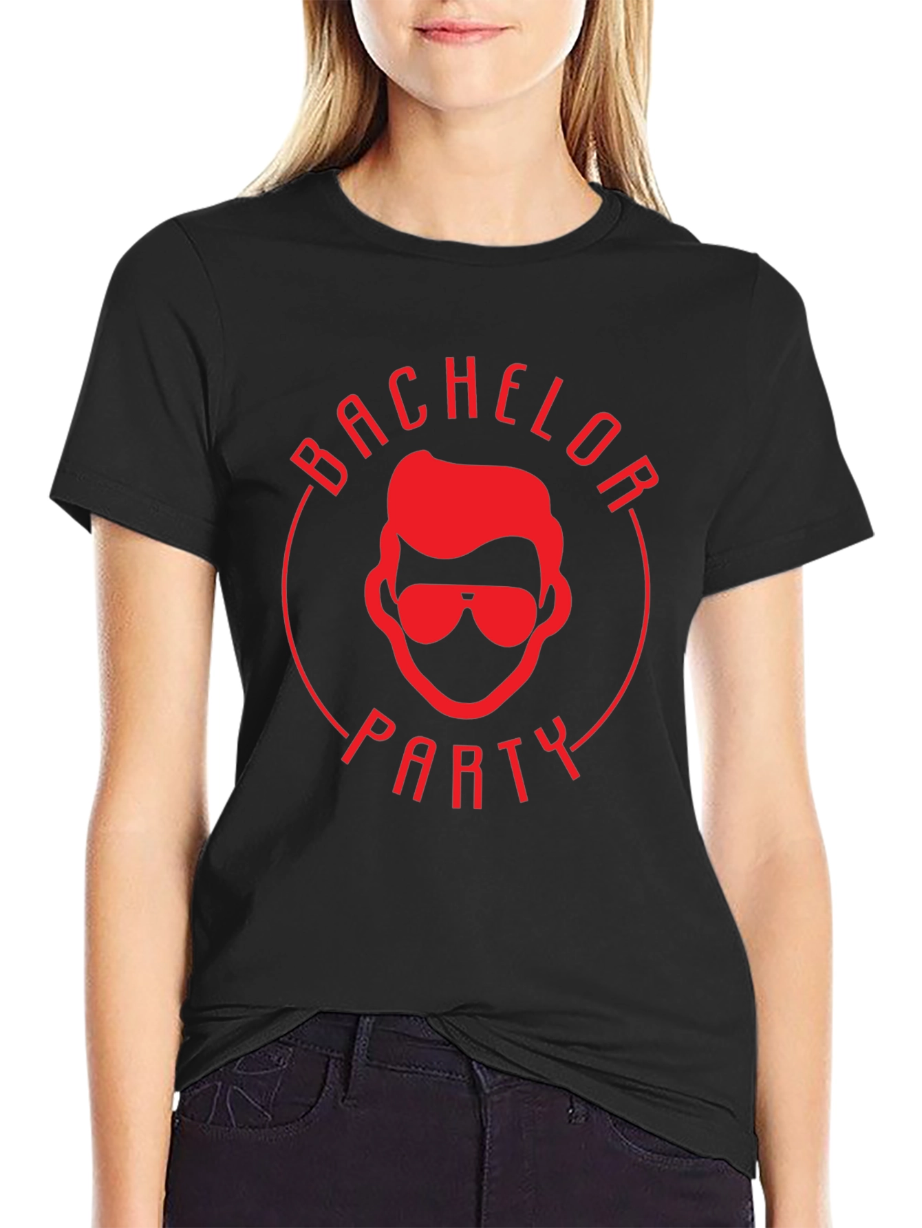 Bachelor Party Graphic Tee - Black Cotton T-Shirt