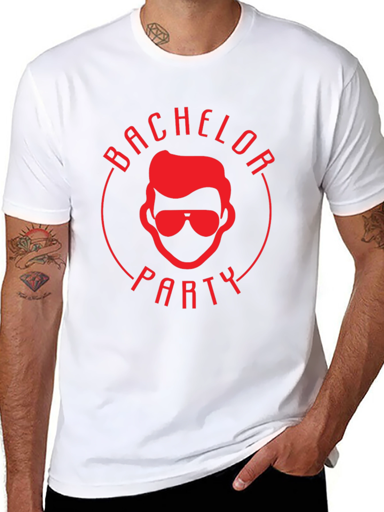 Bachelor Party Graphic Tee - Black Cotton T-Shirt