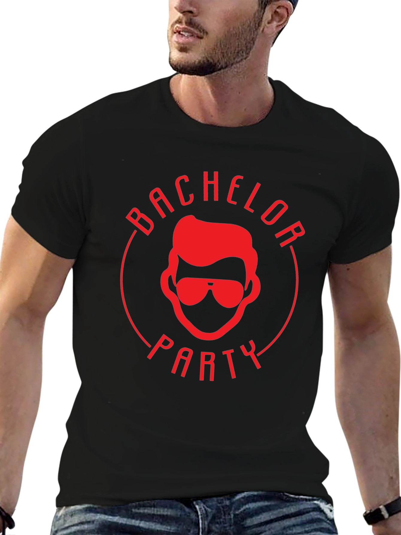 Bachelor Party Graphic Tee - Black Cotton T-Shirt