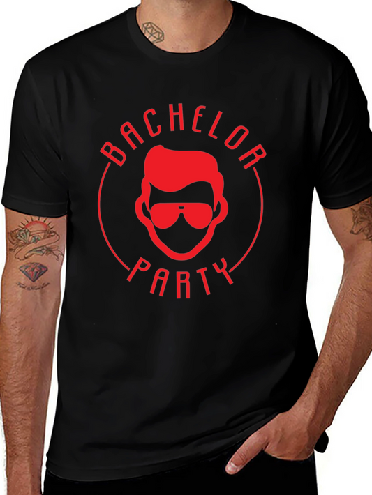 Bachelor Party Graphic Tee - Black Cotton T-Shirt